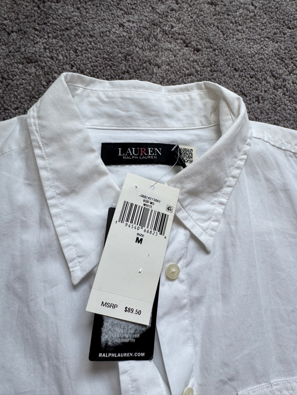 Lauren Ralph Lauren Essential White Button-Front Shirt - Picture 6 of 10